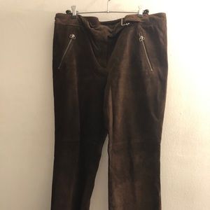 Genuine Leather/Suede Brown Pants NWOT